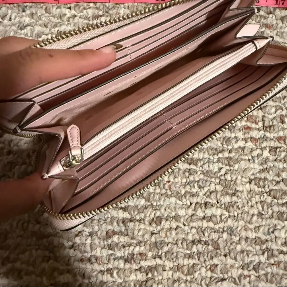 Kate Spade Large Continental Light Rose Pink Gold Leather Wallet